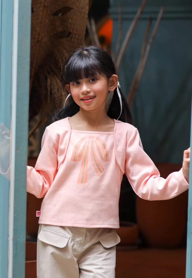 Tshirt/ Kaos lengan panjang anak perempuan Peach/ Rodeo Junior Girl Perfect Pop