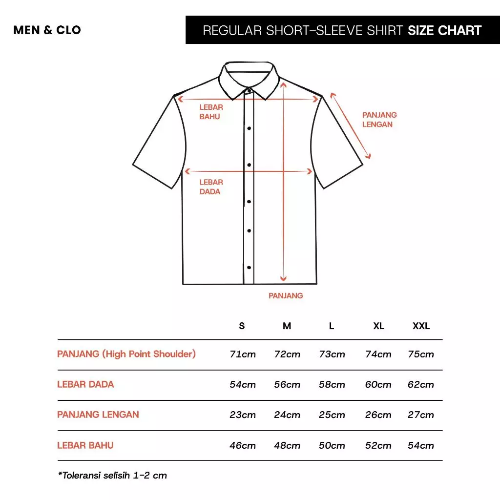 Men & Clo x PLATINI | Kemeja Pria Basic Polos Lengan Pendek Katun White 1090 