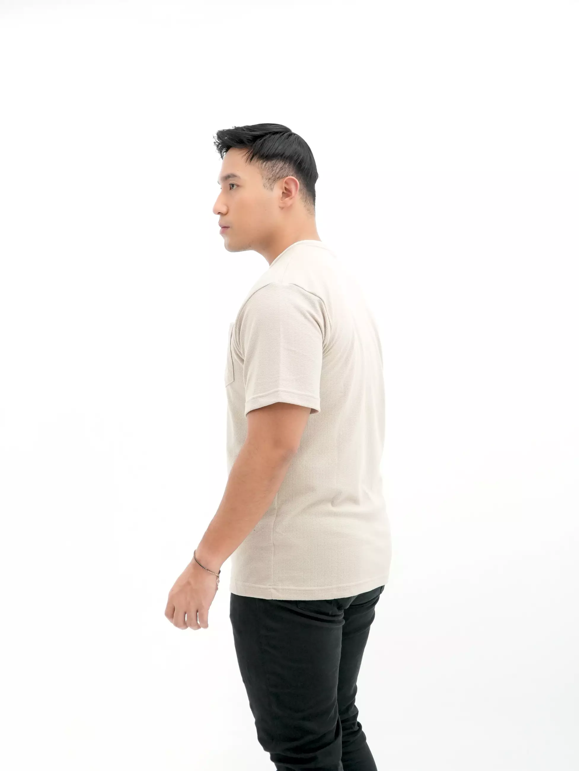 Kaos Oblong T-Shirt Krem Beige 3456