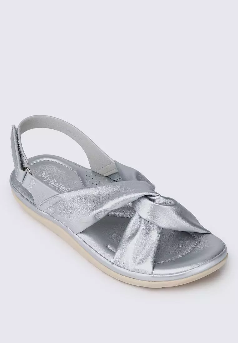 Easy Step Comfy Sandals In Silver