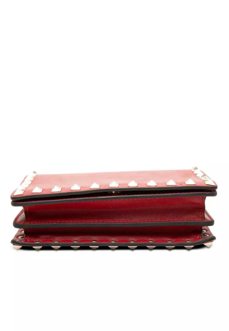 Pre-Loved Valentino Leather Rockstud Chain Pouch
