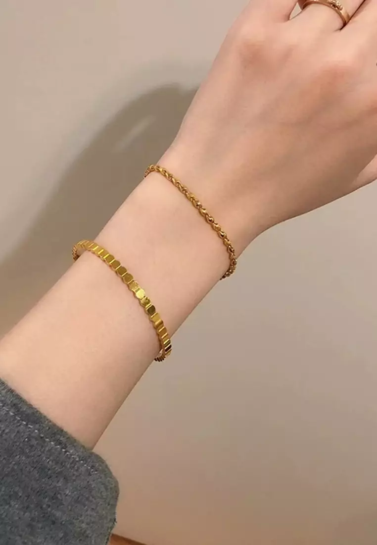 Gelang Wanita Titanium Anti Pudar Elegan Mewah Korea Gelang Cewek Hadiah COD