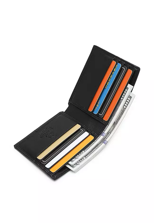 Men's RFID Blocking Bi Fold Wallet (RFID 錢包) - 黑色