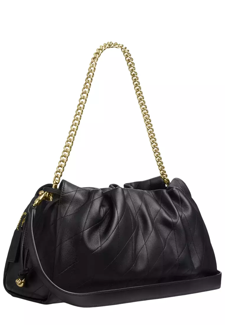 Faye Large Shoulder Bag With Quilting - Black CCZ58