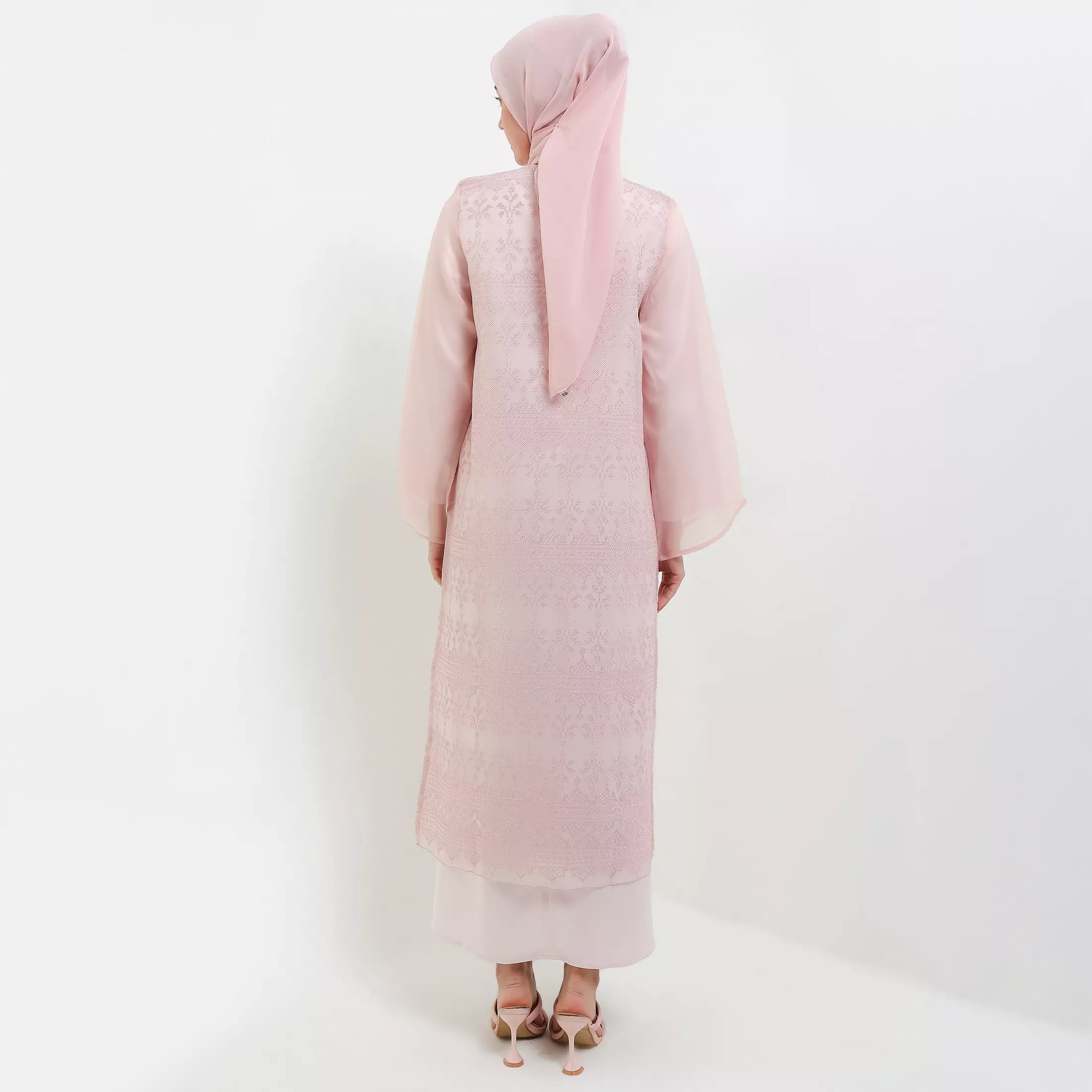 MFMW Anantari Dress Gamis Brukat Pink Motif