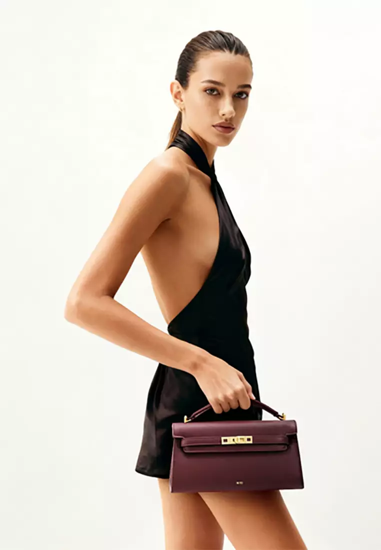 Noor Top Handle Bag - Deep Burgundy