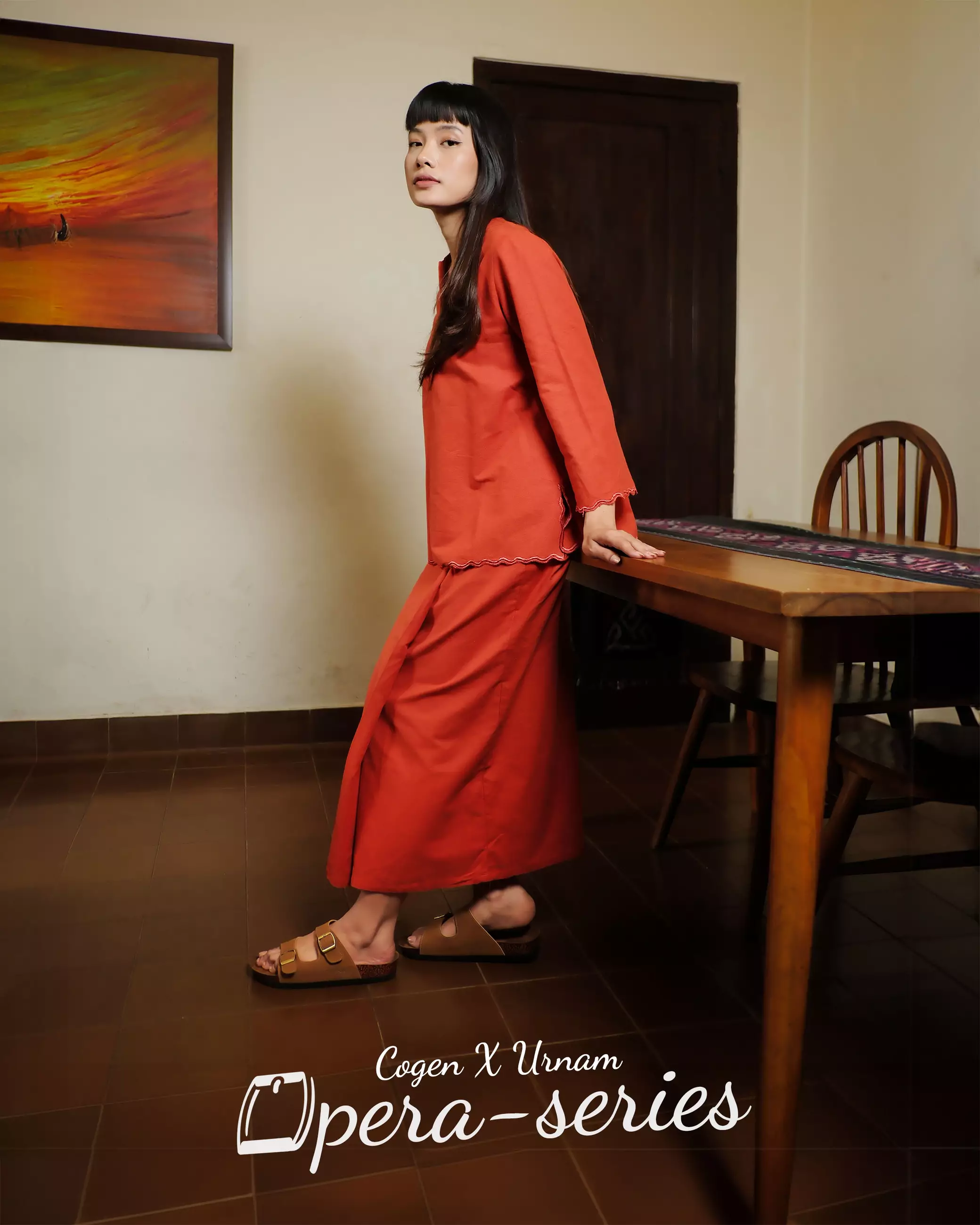 Urnam Sendal Flat Wanita Kasual Anti Slip Nyaman - Tan