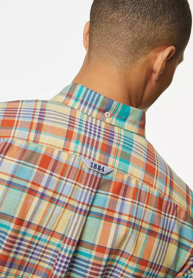 Easy Iron Pure Cotton Check Oxford Shirt