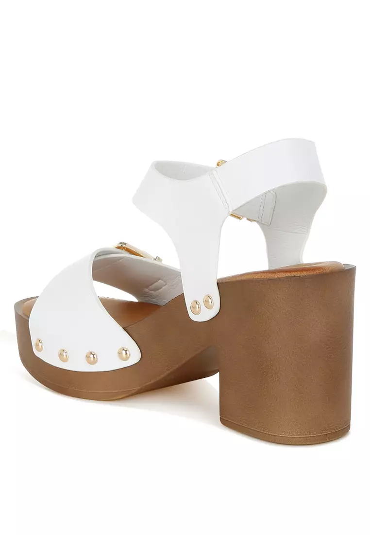 Sandal Bakiak Kulit Asli Warna Putih