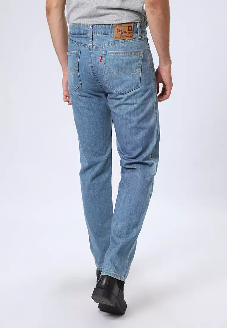 801 Reguler Fit Slub Jeans Vintage Indigo - Celana Panjang Denim Pria