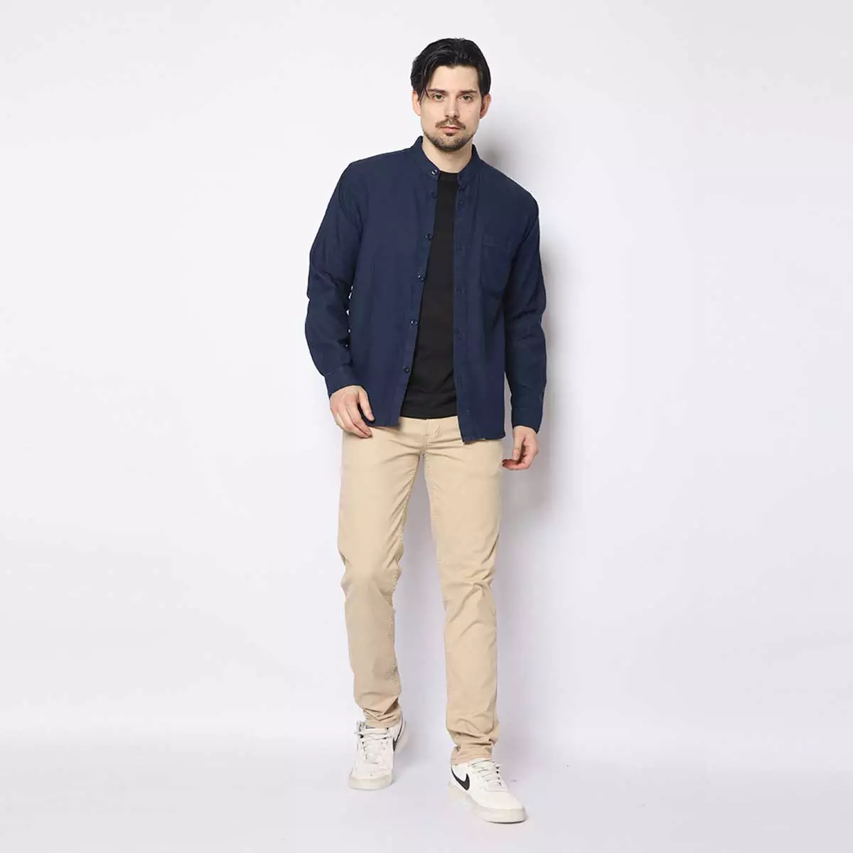 Bundling Fortune Celana Panjang Pria Chinos Slim Fit Formal Tebal Melar Soft Nyaman Navy & Light Khaki