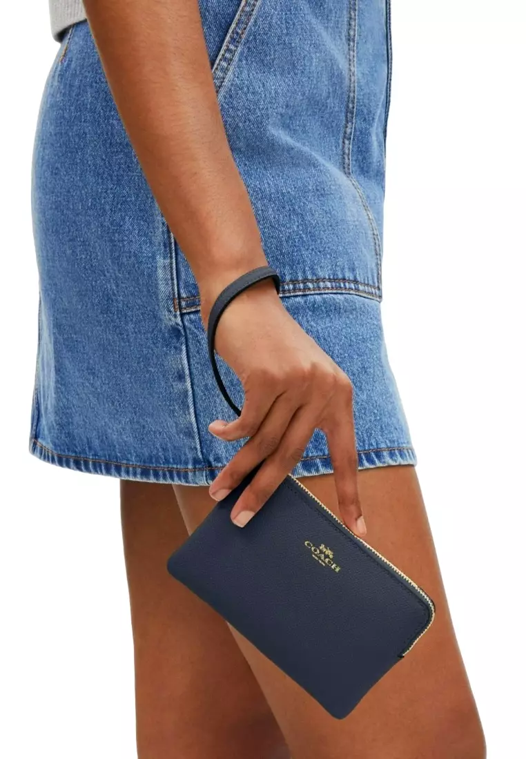 Corner Zip Wristlet - Midnight Navy