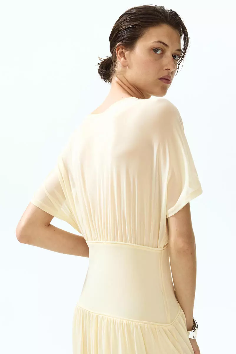Sheer jersey midi dress
