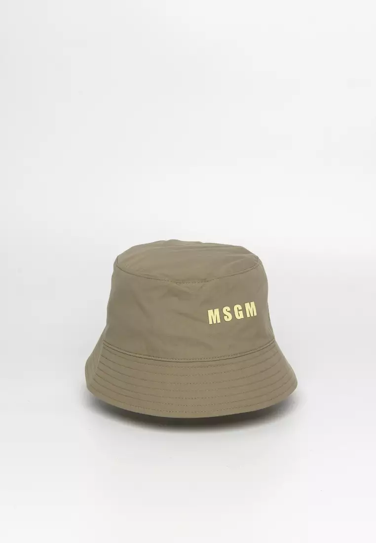 Msgm Kids Kids Black Logo Bucket Hat