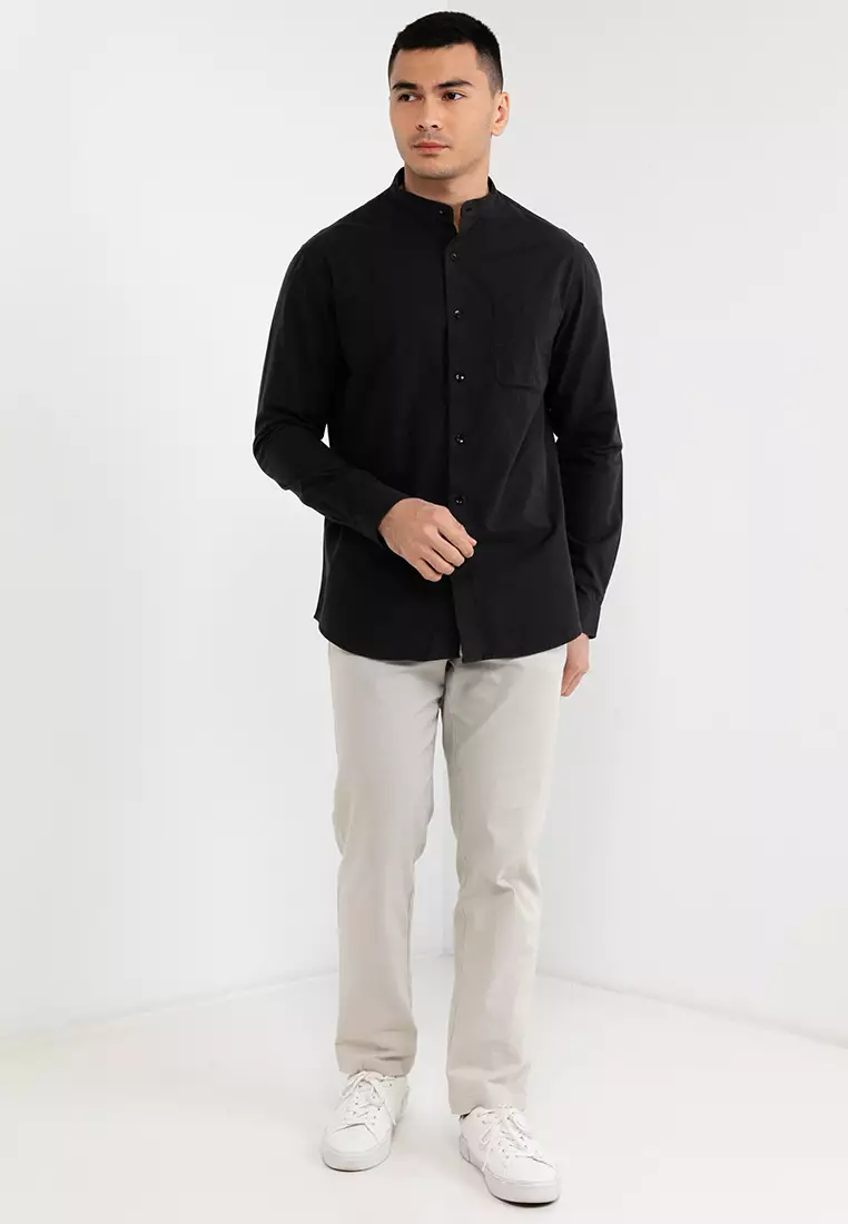 中山領長袖襯衫