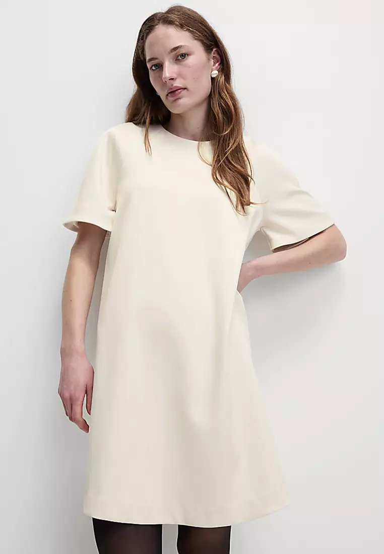 Bow Detail Round Neck Mini Shift Dress