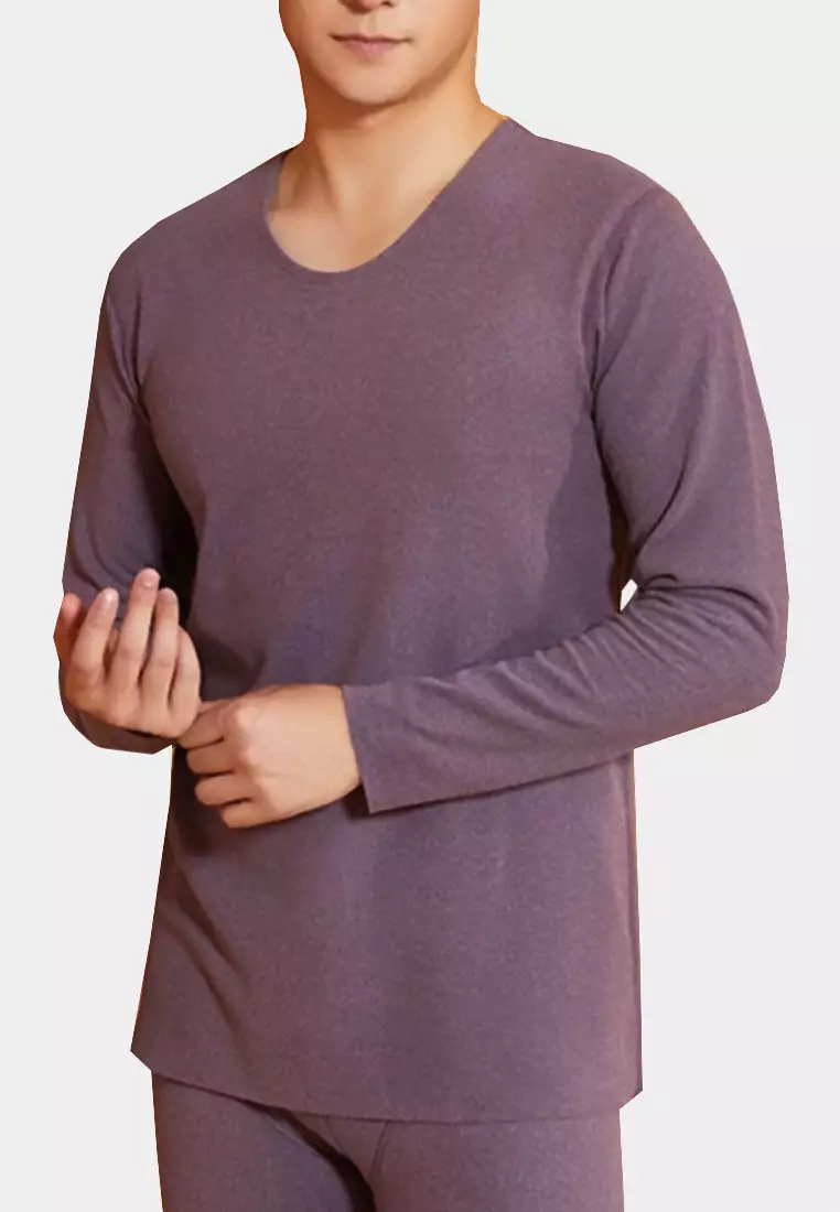 Mens purple deals thermal shirt