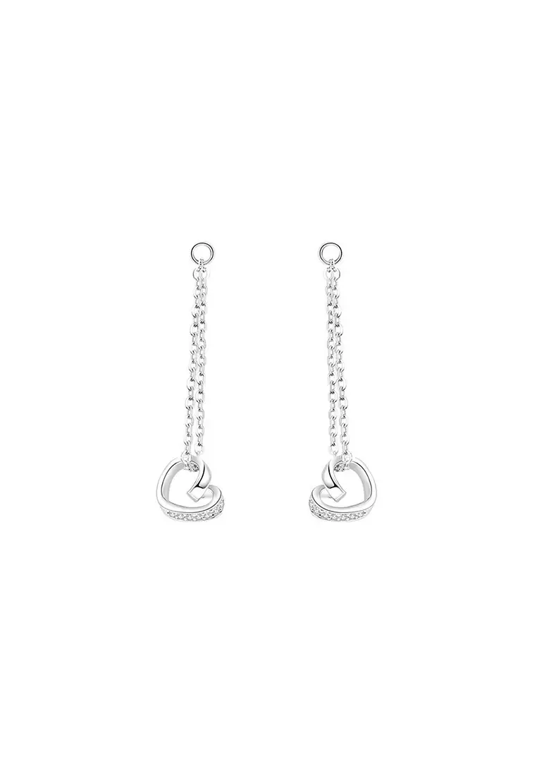Buy ZITIQUE Women s Cute Heart Drop Earrings Silver 2024 Online