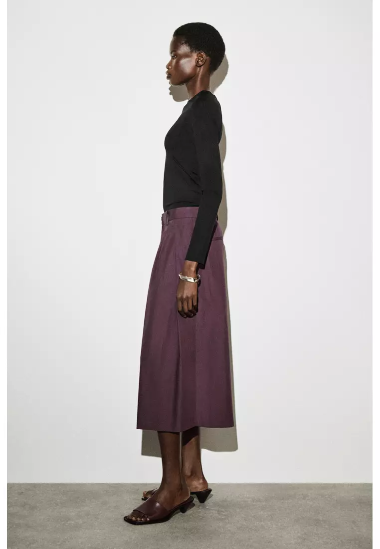 PLEATED COTTON CULOTTES