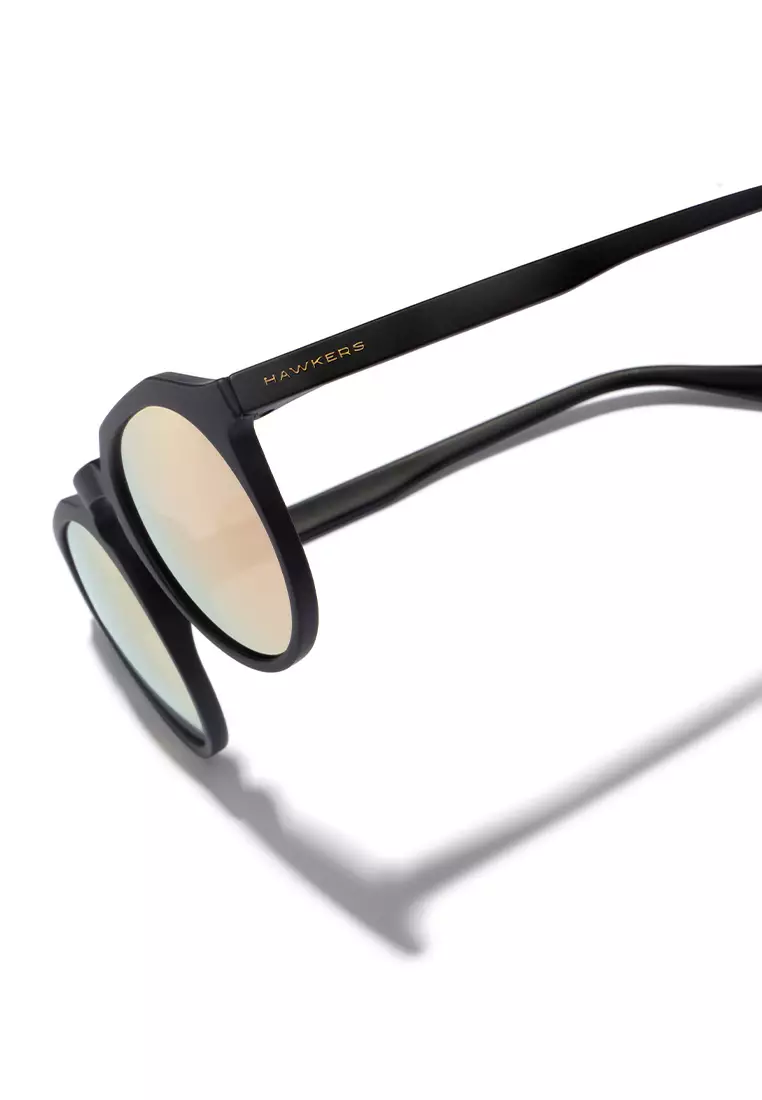 HAWKERS Carbon Black Rose Gold WARWICK Sunglasses for Men and Women, Unisex. UV400 Protection. Official Product designed in Spain