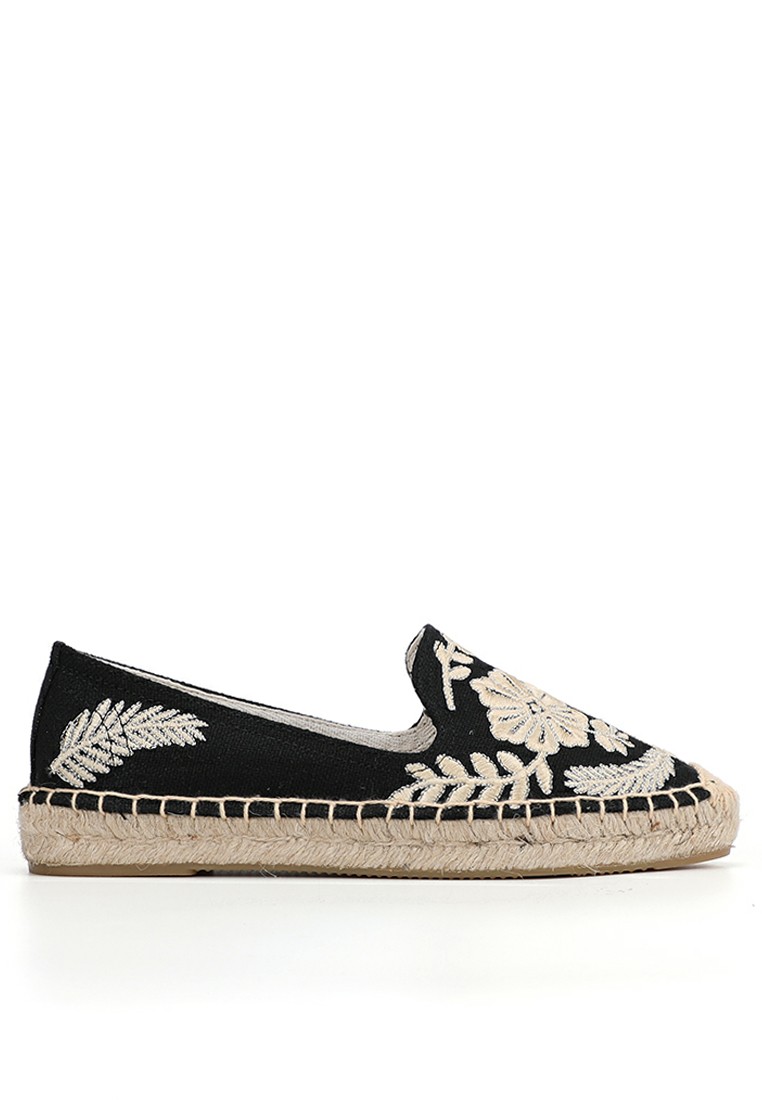 Platform Embroidery Linen Espadrilles HB45433