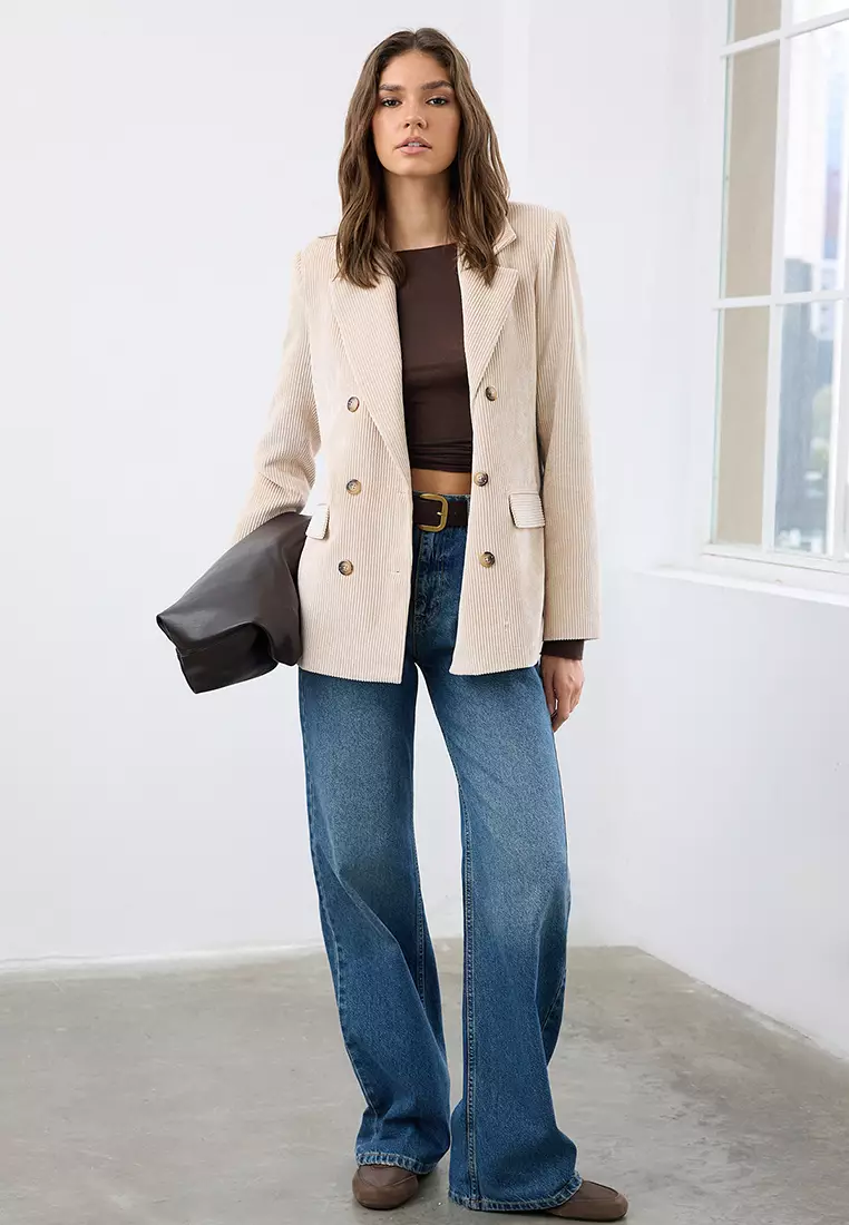 Relaxed Fit Corduroy Blazer Jacket