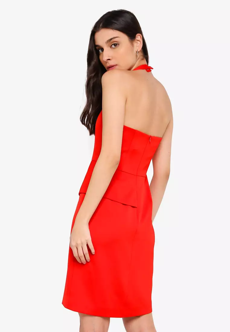 Halter hotsell peplum dress