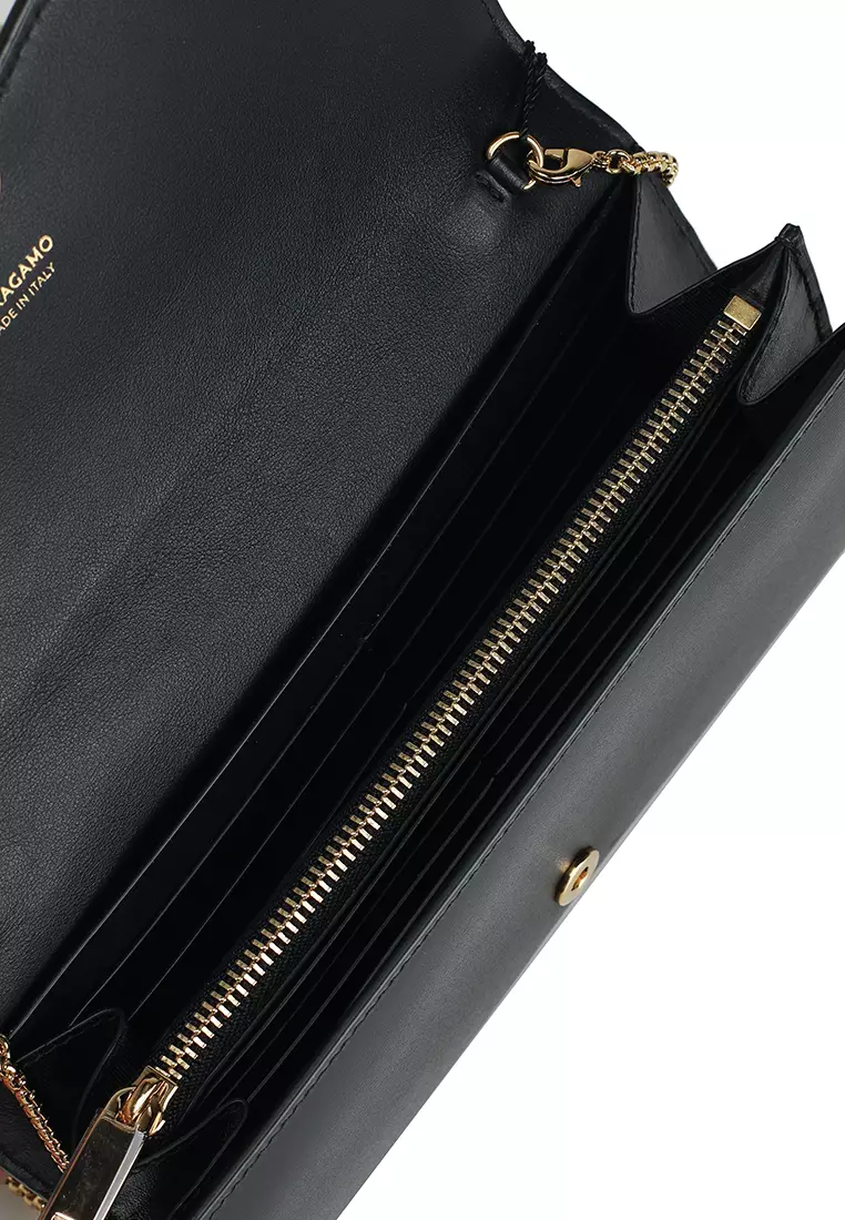 不對稱翻蓋鍊條銀包 (ct)