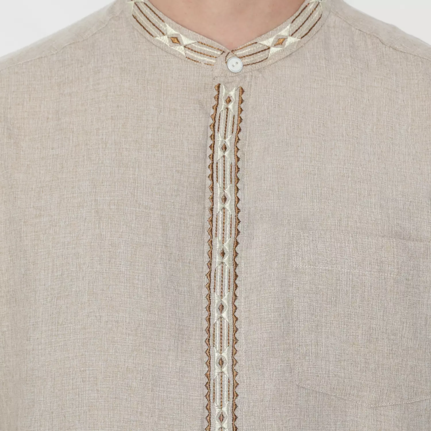 Platini Kemeja Pria Koko Shanghai Lengan Panjang Katun 06101.32 LIGHTBROWN