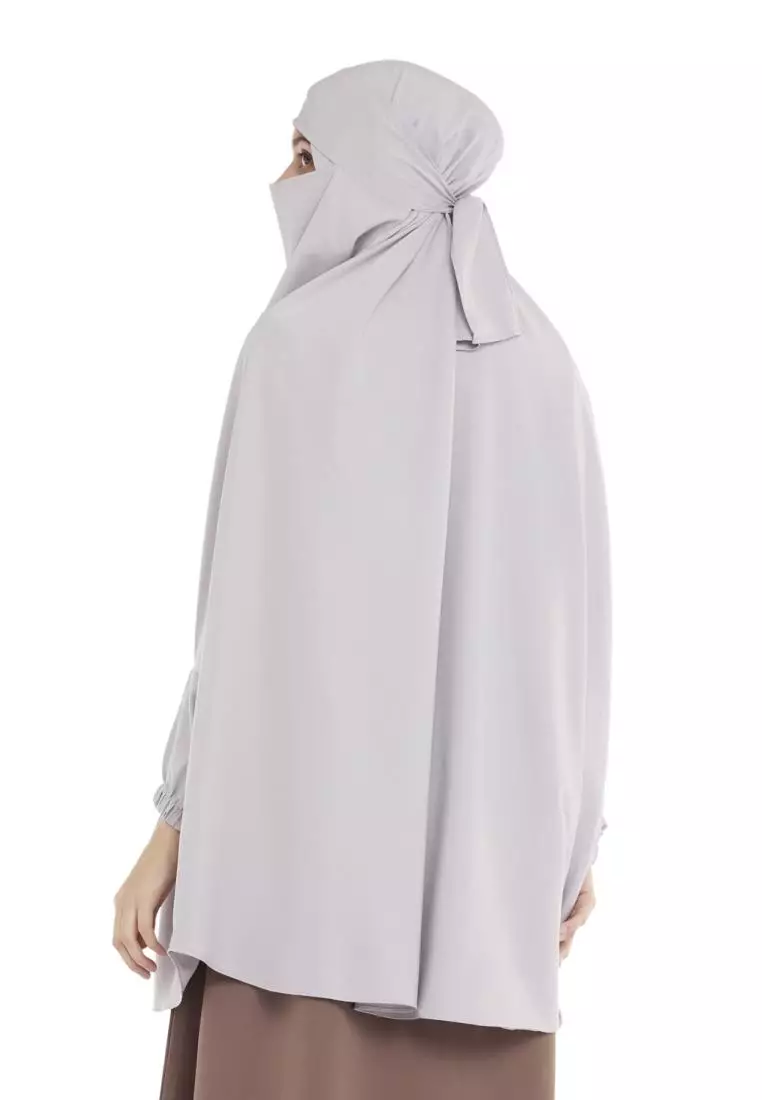 Queenza Zayidan French Khimar Hijab Jumbo Kanza - Silver