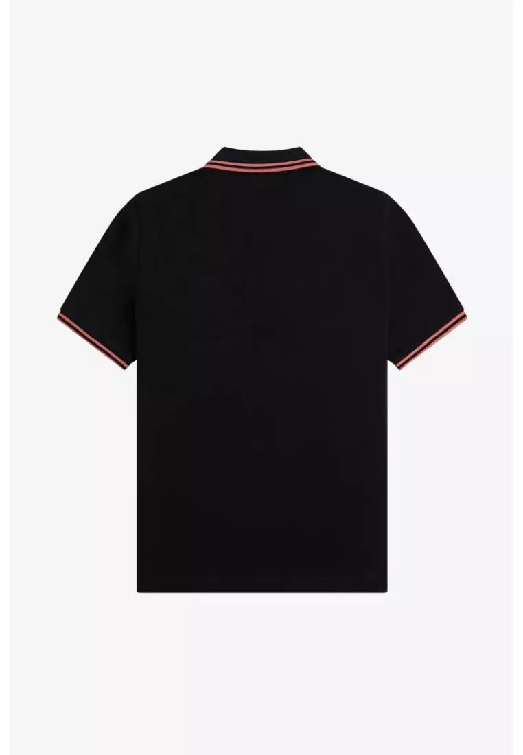 Fred Perry G3600 Twin Tipped Fred Perry Shirt (Black / Putty Pink / Putty Pink)