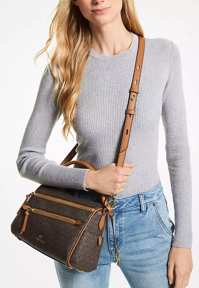 Michael Kors Lorimer Medium Logo Satchel Brown