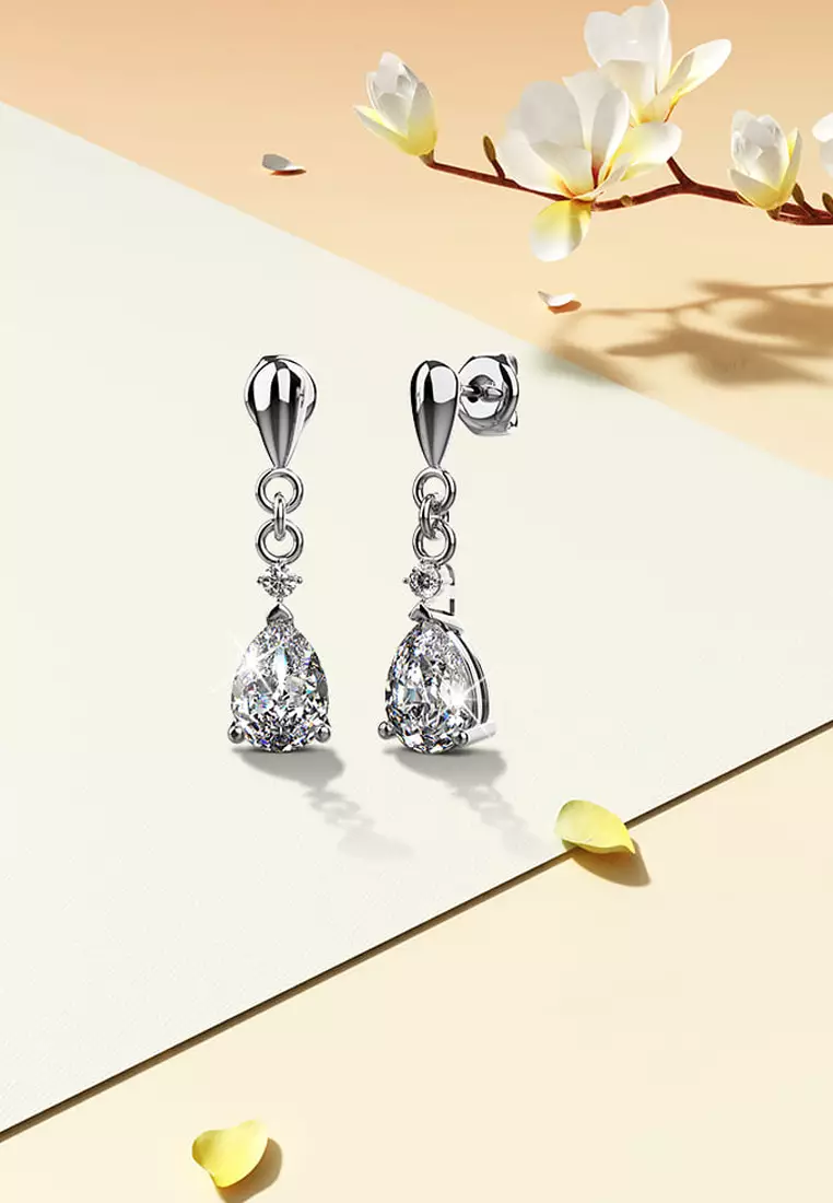 Buy Krystal Couture Anastacia Drop Earrings Embellished with SWAROVSKI ...