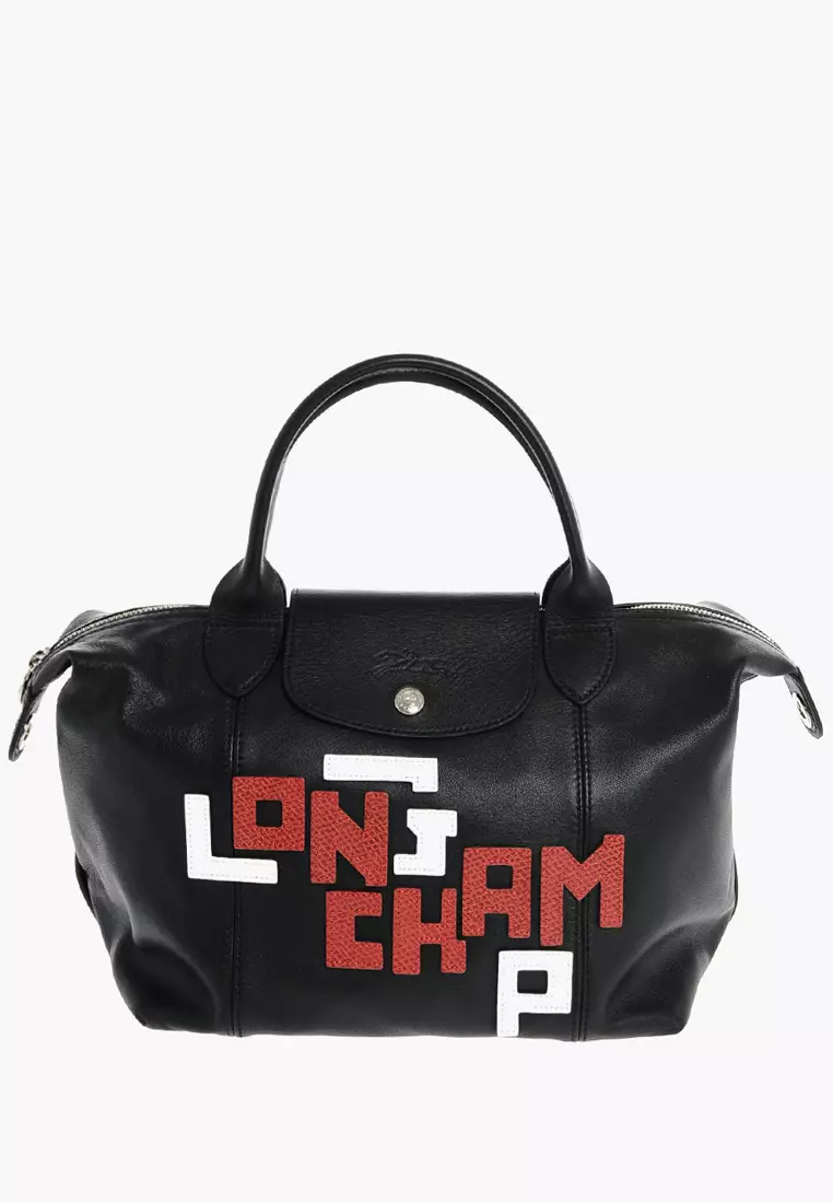 LONGCHAMP Longchamp Le Pliage Cuir LGP Small Top Handle Black 2024