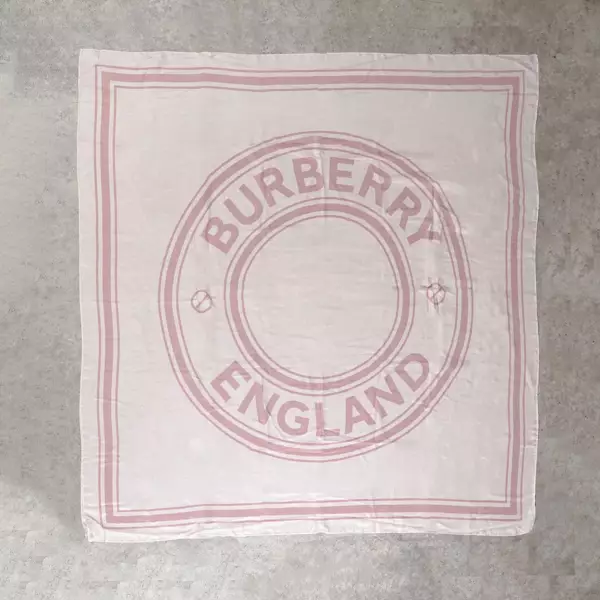 Scarf BURBERRY ROUNDEL PINK SILK SQUARE SCARF 100% ORIGINAL