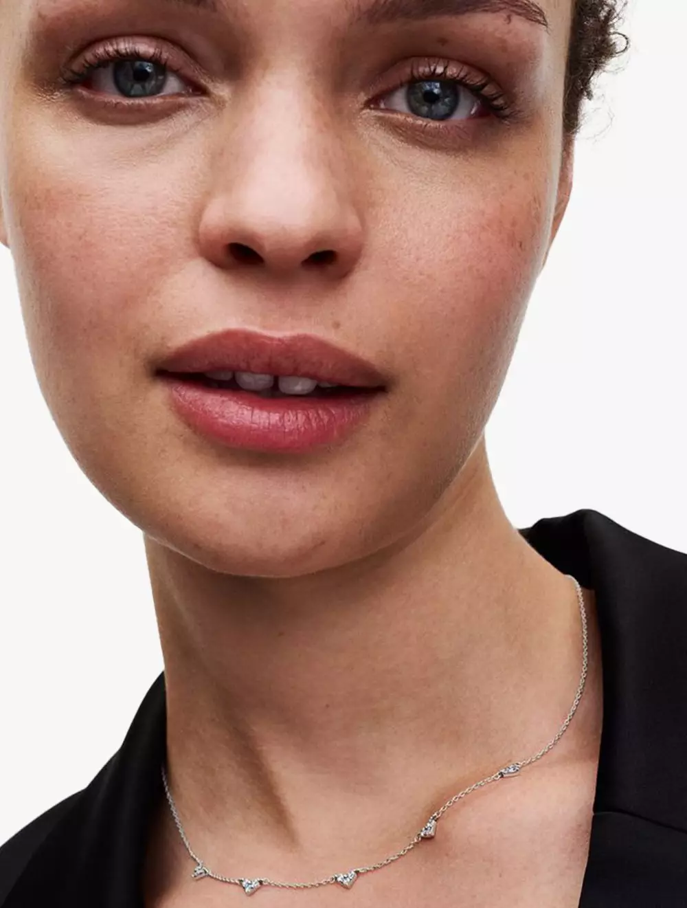 Sterling silver collier with clear cubic zirconia