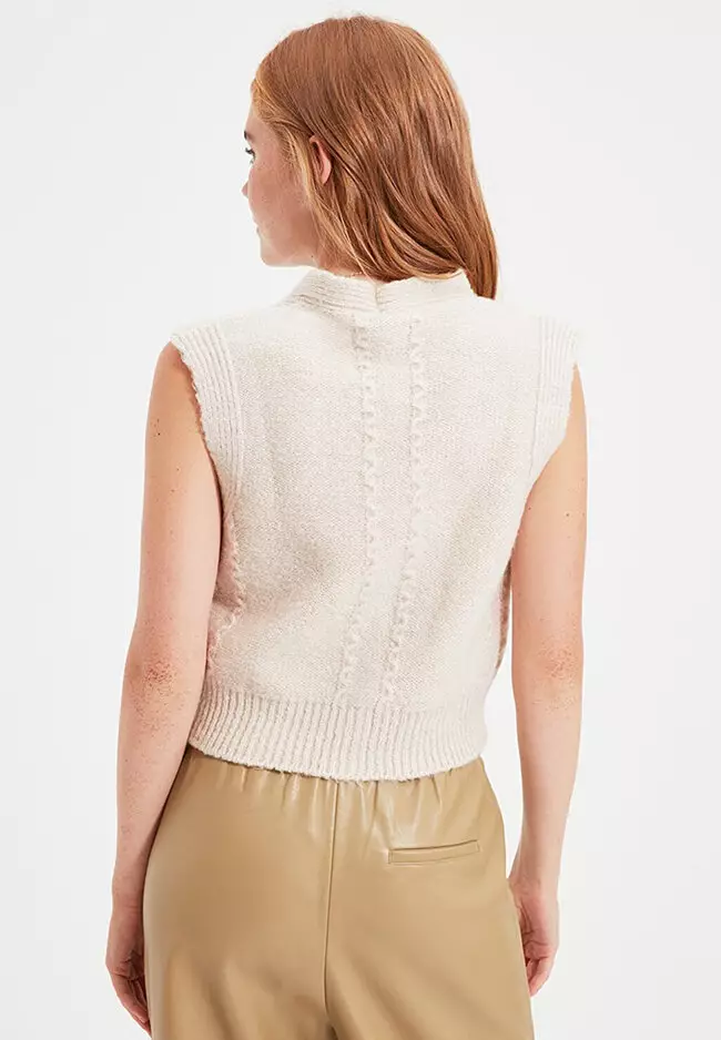 Buy Trendyol Braided Sweater Vest in Stone 2024 Online