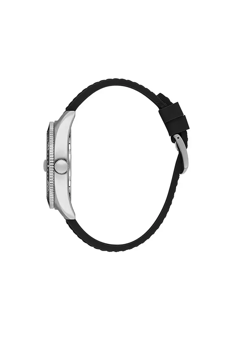 Premium Men's Analog Watch Black Silicone Band DK.1.14058-5