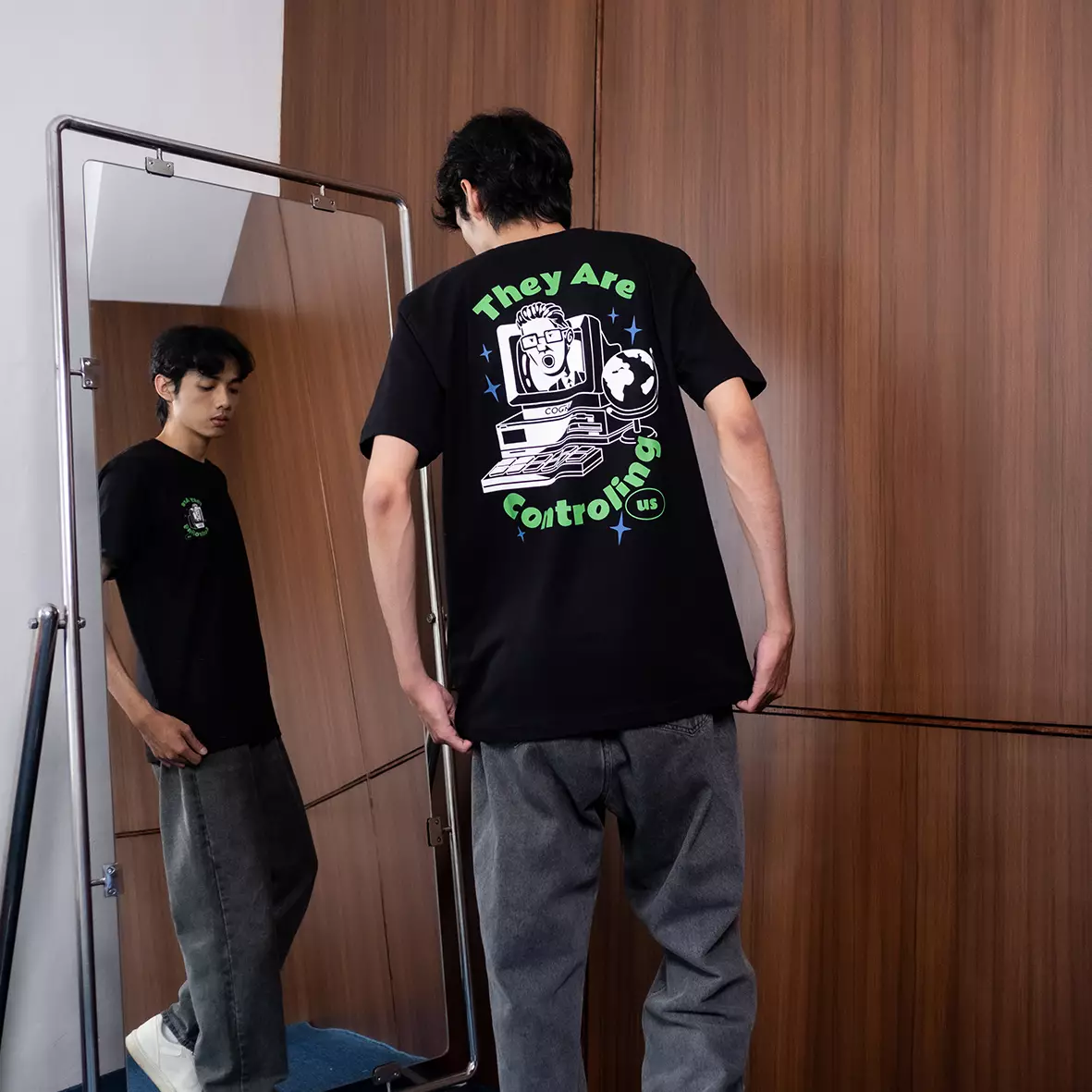 Cogen Kaos Tshirt Hitam T Shirt Black Basic - Controling Us