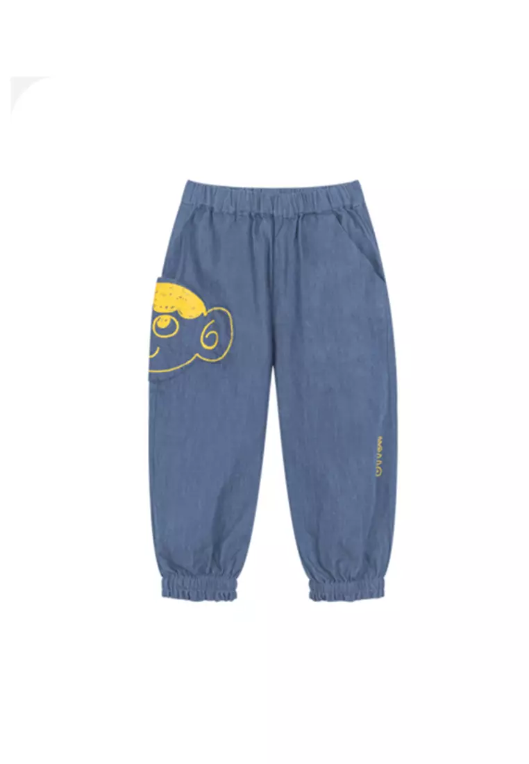 Graphic Printed Denim Pants