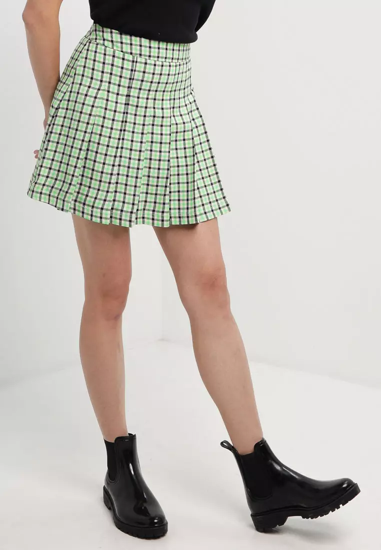 Green pleated skirt topshop hot sale