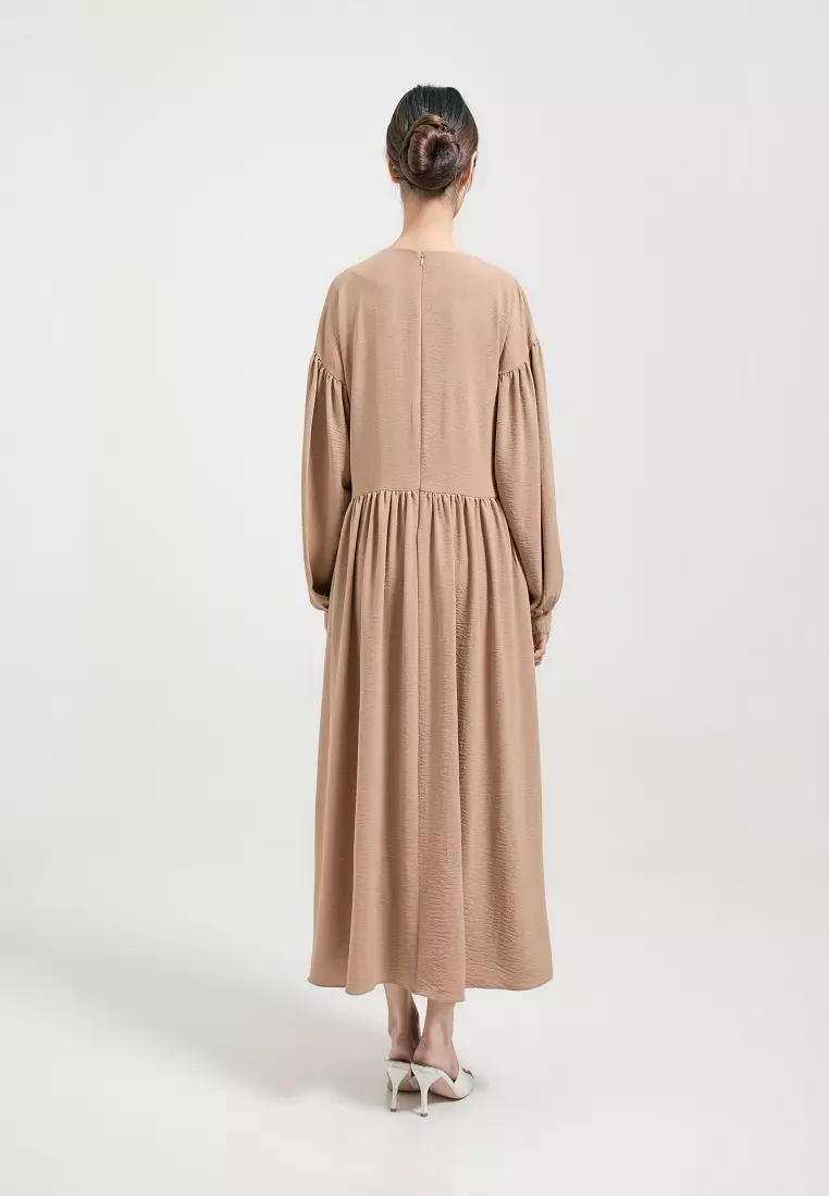 Gian Midi Dress Light Brown