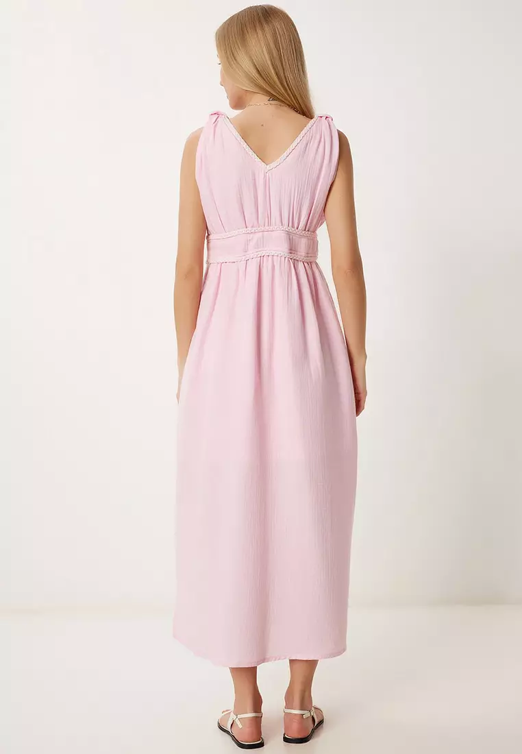 Knitted Striped Summer Linen Dress