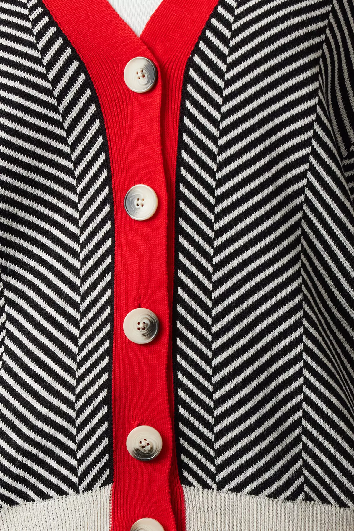 Red Wide Pattern Knitwear Cardigan TWOAW22HI0511