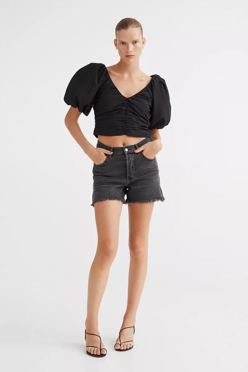 Gathered puff sleeve on sale top