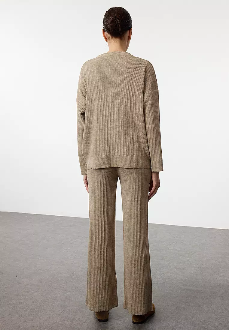Ribbed Sweater and Pants Set