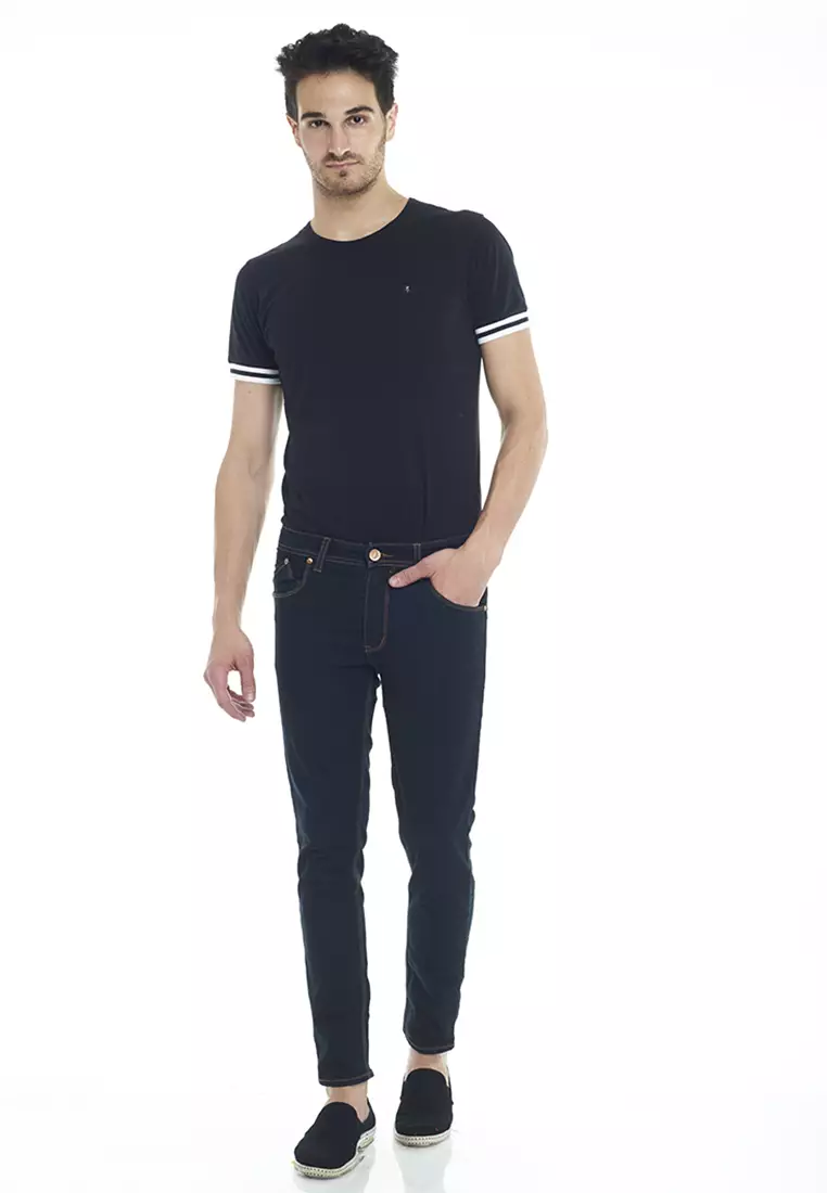 2Nd RED Celana Jeans Pria Slim Fit Eternity Black ZA133260