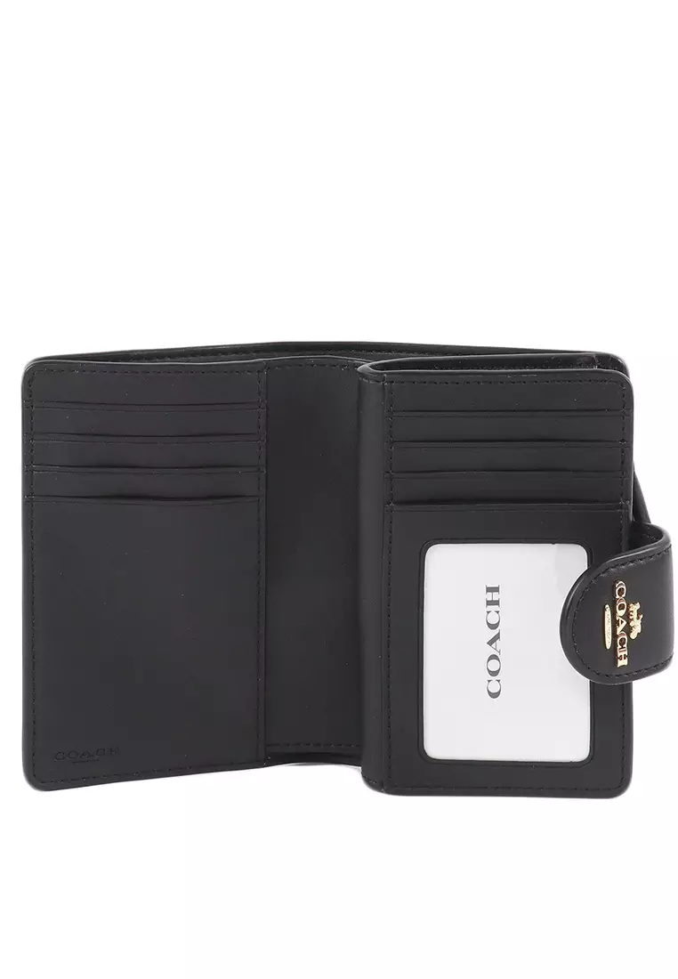 Medium Corner Zip Wallet In Signature Canvas - Tan/Black