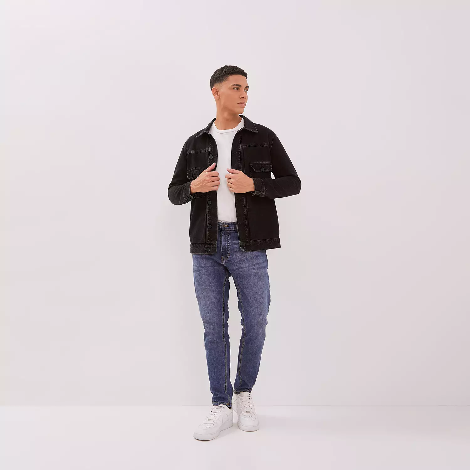 DUST Jaket Denim Shaka All Black (DM.6115)