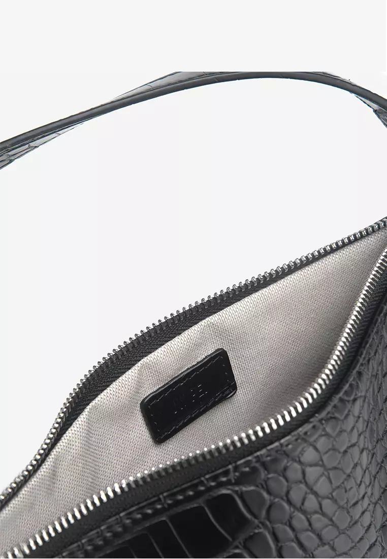 JW Pei Eva Shoulder Bag - Black Croc